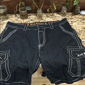 Rock Revival Navy Cargo Shorts